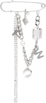 商品Feng Chen Wang | Silver Crystal Stitching Brooch,商家SSENSE,价格¥677图片
