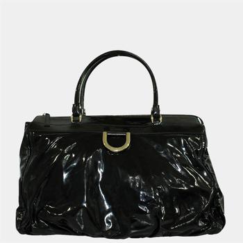 古驰托特包, [二手商品] Gucci | Gucci Black Patent Leather Vintage Abbey D-ring Tote Bag商品图片 