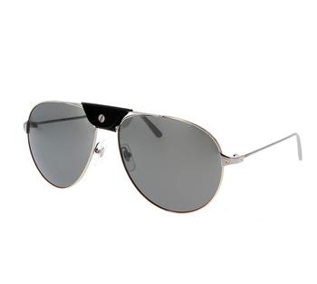 卡地亚眼镜图片, Cartier | Silver Aviator Mens Sunglasses CT0038S 007 61商品图片 6折