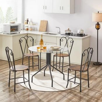 Simplie Fun | 5Piece Tempered Glass Table w/ 4 Chairs,商家Premium Outlets,价格¥1689