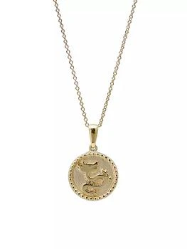 Anzie | Dew Drop 14K Yellow Gold Dragon Medallion Pendant Necklace,商家Saks Fifth Avenue,价格¥8252