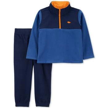 Carter's | Baby Boys Micro-Fleece Half-Zip Shirt and Pants, 2 Piece Set,商家Macy's,价格¥120