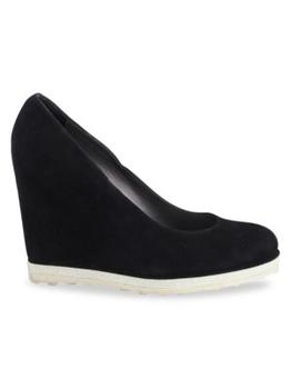 商品[二手商品] Stuart Weitzman | Stuart Weitzman Wedge Pumps In Black Suede Heels Pumps,商家Saks OFF 5TH,价格¥637图片
