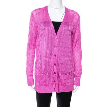 [二手商品] Ralph Lauren | Ralph Lauren Pink Knit Button Front Cardigan M商品图片,2.6折