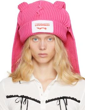 Charles Jeffrey Loverboy | Pink Chunky Rabbit Beanie,商家SSENSE HK,价格¥974