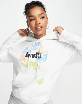 Levi's | Levi's butterfly graphic hoodie in white 4.9折