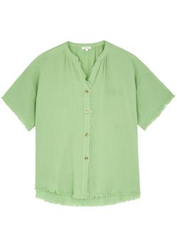 推荐Mila green textured cotton pyjama shirt商品