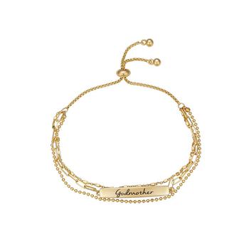 Unwritten | 14K Gold Flash-Plated "Godmother" Triple Strand Bolo Bracelet商品图片,2.9折