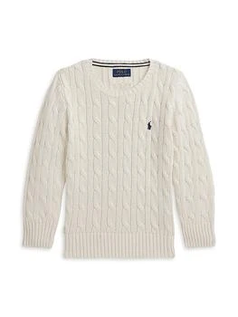 Ralph Lauren | Little Boy's & Boy's Cable-Knit Crewneck Sweater,商家Saks Fifth Avenue,价格¥486
