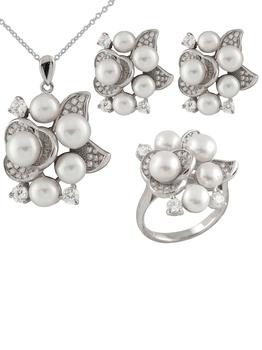 商品Splendid Pearls | Pearl Necklace, Earring & Ring Set,商家Lord & Taylor,价格¥909图片