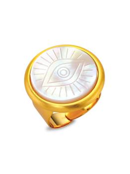 商品24K-Gold-Plated & Mother-Of-Pearl Eye Ring图片