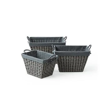 Baum | 3 Piece Tapered Rectangular Storage Set in Open Weave with Ear Handles and Overlap Lift-Off Liner,商家Macy's,价格¥996
