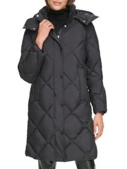 推荐Diamond Quilted & Hooded Puffer Coat商品