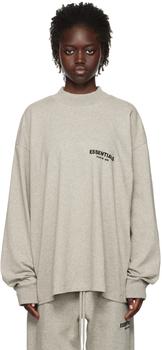 Gray Flocked Long Sleeve T-Shirt product img