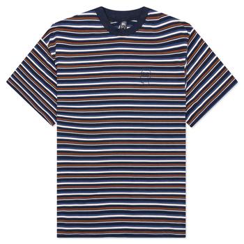 Brain Dead | Brain Dead Nineties Blocked Striped T-Shirt - Navy商品图片,额外8.5折, 额外八五折