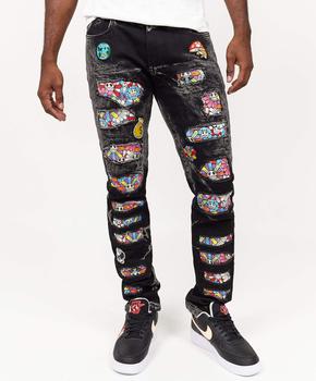 Reason Clothing | Paid Graphic Print Patch Jeans商品图片,3.6折×额外8折, 额外八折