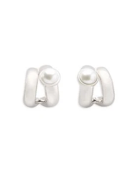 Kate Spade | Keep Sparkling Imitation Pearl Double Huggie Hoop Earrings,商家Bloomingdale's,价格¥571