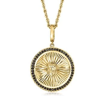 Ross-Simons | Ross-Simons Black Spinel Venus Pendant Necklace in 18kt Gold Over Sterling 6.8折起, 独家减免邮费