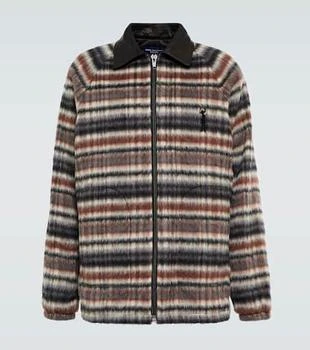 推荐Striped wool, alpaca and mohair jacket商品