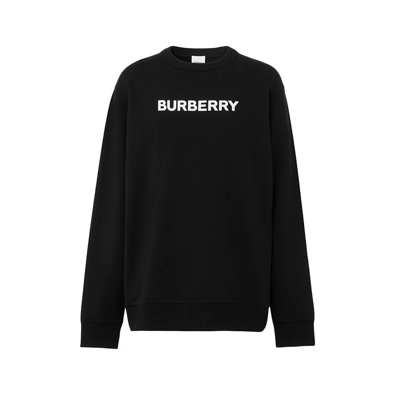 推荐【预售3-7天】BURBERRY/博柏利 男士黑色纯棉徽标印花运动衫卫衣80553121商品