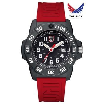 推荐Men's Swiss Volition Special Edition Navy Seal Military Dive Red Rubber Strap Watch 45mm商品