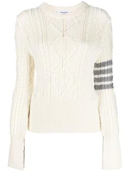 Thom Browne | THOM ROWNE WOMEN ARAN CABLE CLASSIC CREW NECK PULLOVER 