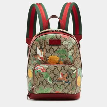 Gucci | Gucci Red/Beige/GG Supreme Canvas and Leather Small Tian Print Backpack 