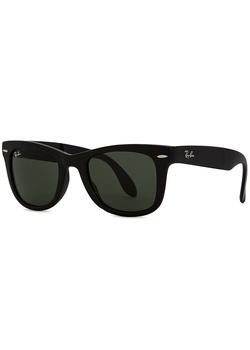 推荐Folding matte black wayfarer sunglasses商品