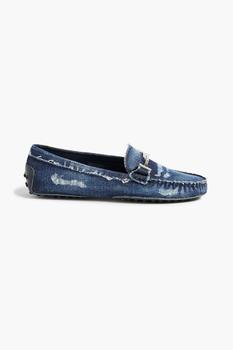 Distressed denim loafers product img