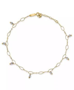 Macy's | Reflective Beaded (4 mm) Anklet in 14k Yellow and White Gold,商家Macy's,价格¥1286