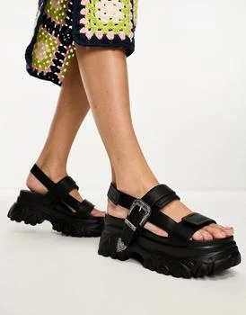 推荐KOI Iron Surveillance chunky sandals in black商品
