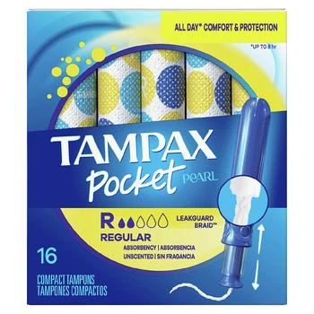 Tampax | Tampons, with LeakGuard Braid & Extendable Applicator No Scent, Regular Absorbency,商家Walgreens,价格¥66
