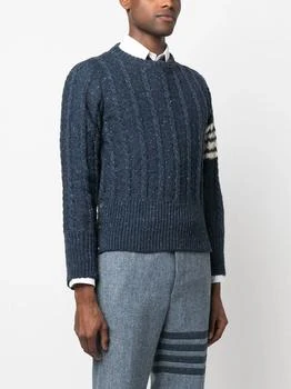 推荐Thom Browne Men Twist Cable Classic Crewneck Donegal Pullover Sweater商品