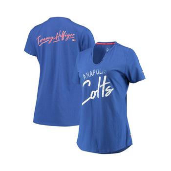 Tommy Hilfiger | Women's Royal Indianapolis Colts Riley V-Neck T-shirt商品图片,7.9折