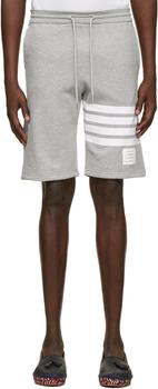 thom browne裤, Thom Browne | Grey Engineered 4-Bar Shorts商品图片 