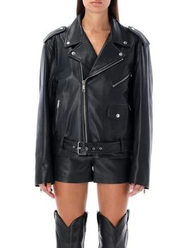 MOSCHINO JEANS | MOSCHINO JEANS Leather biker jacket,商家Baltini,价格¥4683