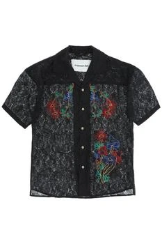 推荐Lace Shirt Featuring Embroidered Flowers And Mushrooms商品