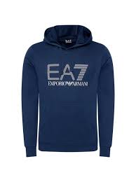 Emporio Armani | EMPORIO ARMANI 男士海军蓝色棉质连帽卫衣 3LPM62-PJ05Z-1554商品图片,独家减免邮费