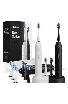 AquaSonic | DUO Dual Ultrasonic Toothbrushes with 10 DuPont Brush Heads & 2 Travel Cases,商家Nordstrom Rack,价格¥410
