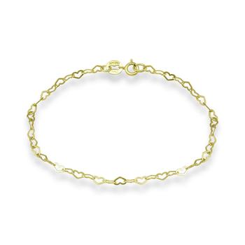 推荐18K Gold over Sterling Silver Heart Chain Ankle Bracelet, also available in Sterling Silver, Created for Macy's商品