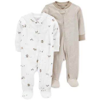 Carter's | Baby Boys or Baby Girls Two Way Zip Footed Coveralls, Pack of 2 7折, 独家减免邮费