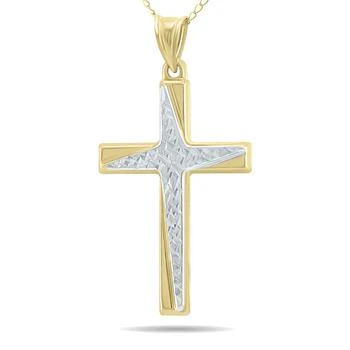 Monary | 10K Yellow Gold Cross Pendant With Rhodium Polish Accents,商家Premium Outlets,价格¥1365