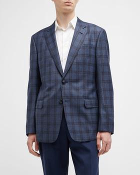 Giorgio Armani | Men's Wool-Cashmere Plaid Sport Coat商品图片,
