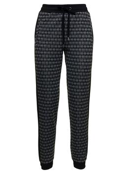 Michael Kors | Black Recycled Fabric Joggers with allover Logo Print商品图片,6.5折