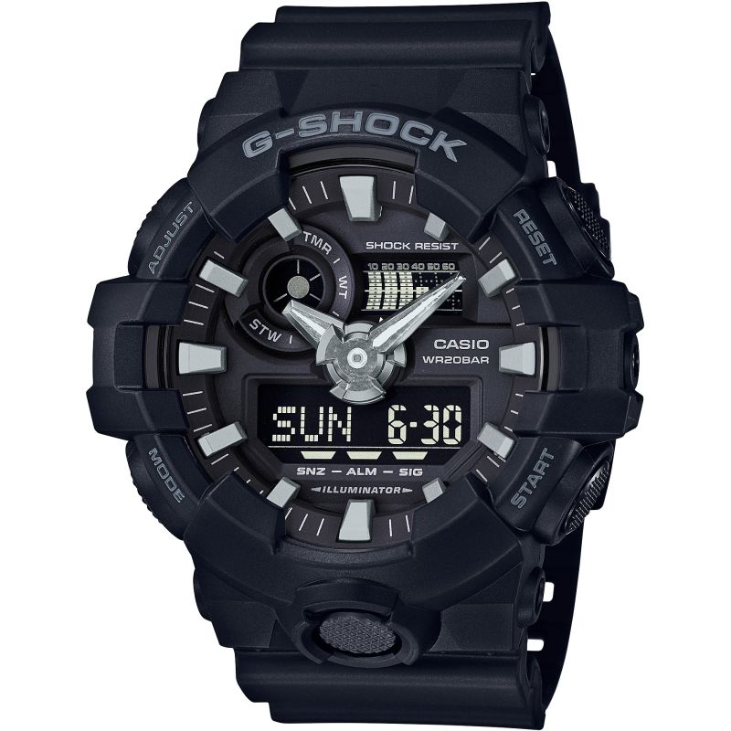 秋装卡西欧, Casio | Mens Casio G-Shock Alarm Chronograph Watch GA-700-1BER 卡西欧手表商品图片 7.3折