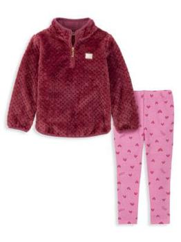 推荐Little Girl’s 2-Piece Faux Fur Sweatshirt & Leggings Set商品