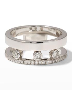 商品Messika | Move Romane Pave and 3-Diamond Ring in 18k White Gold Size 49,商家Neiman Marcus,价格¥28692图片