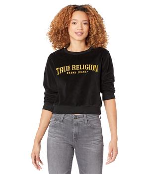 True Religion | Velvet Shrunken Sweatshirt商品图片,6.5折, 独家减免邮费