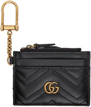 Gucci | Black GG Marmont 2.0 Quilted Card Holder商品图片,独家减免邮费