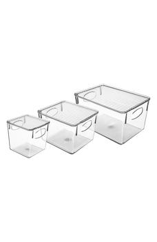 推荐Clear Lidded 3-Piece Bin Set商品